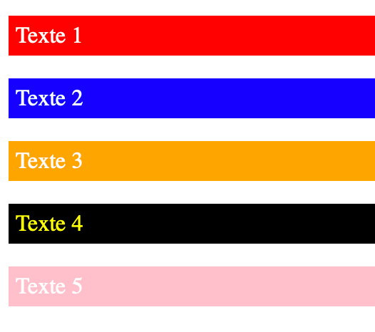 Couleurs de fond