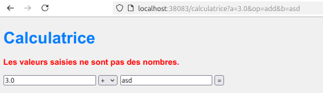 Calculatrice : erreur